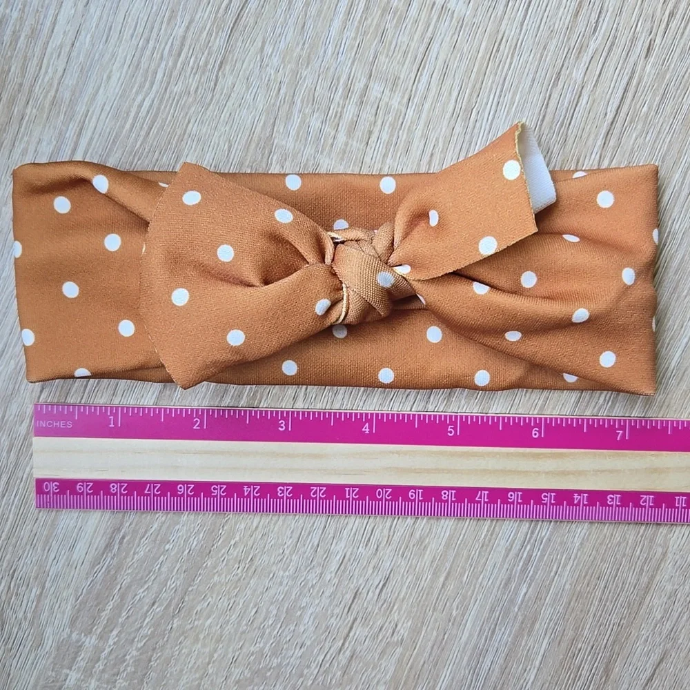 Baby Girl Bow Headband Soft Polka Dot Infant Head Wrap Toddler Hair Accessory